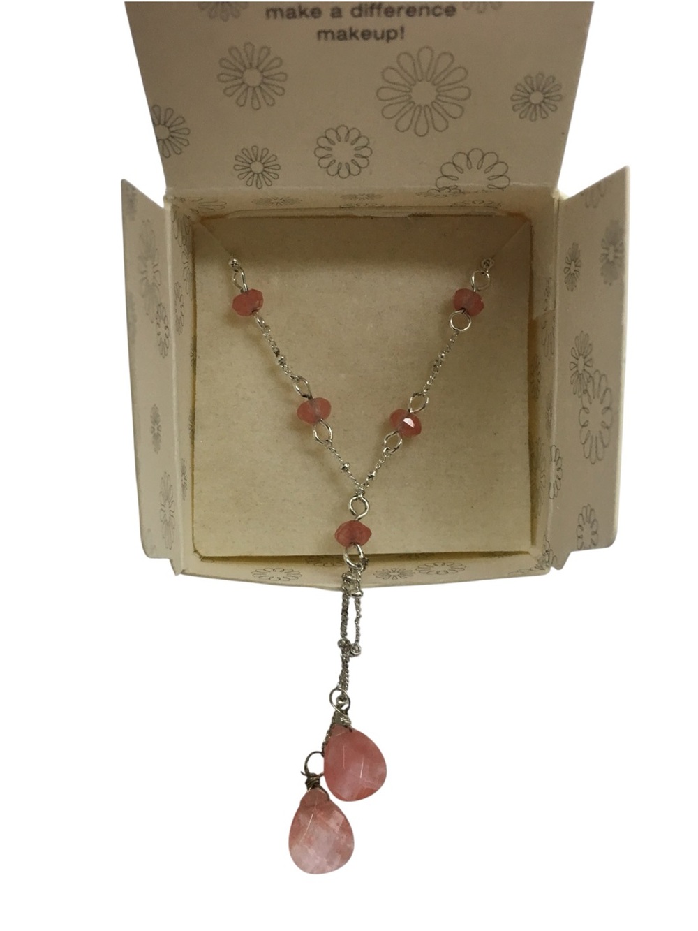 mark. Bead Cluster Drop Necklace Pink Beaded Dainty Adjustable Y2K Vintage Avo